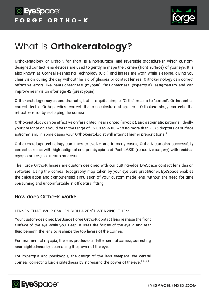What is Forge® Ortho-K What is Forge® Ortho-K
